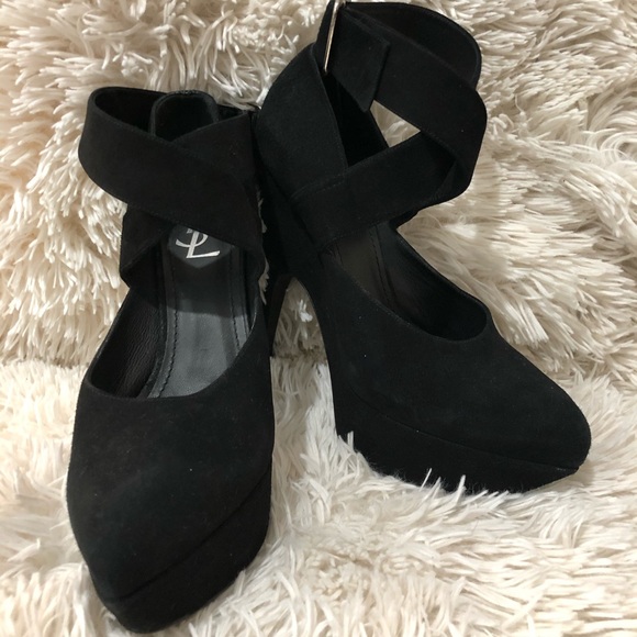 Ysl yves Saint laurent heel ankle suede leather - Picture 1 of 8